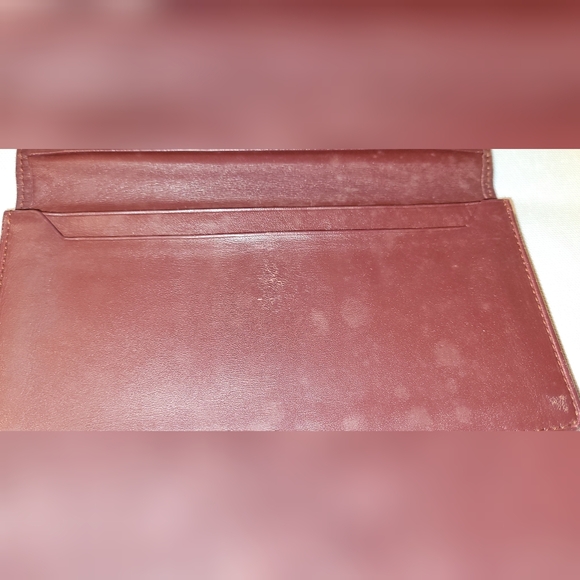 Auth Vintage Cartier Long Pills Mast Line Bordeaux Calfskin Leather- Burgundy - Picture 4 of 16